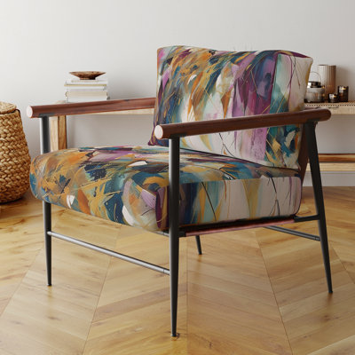 Chaise d'appoint rembourrée Golden Explosion Triangles I
