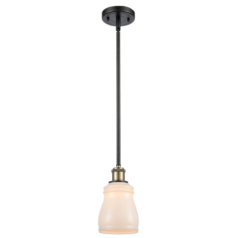 Mccarver 1 - Light Single Pendant, Black Antique Brass, No Bulb Included, White