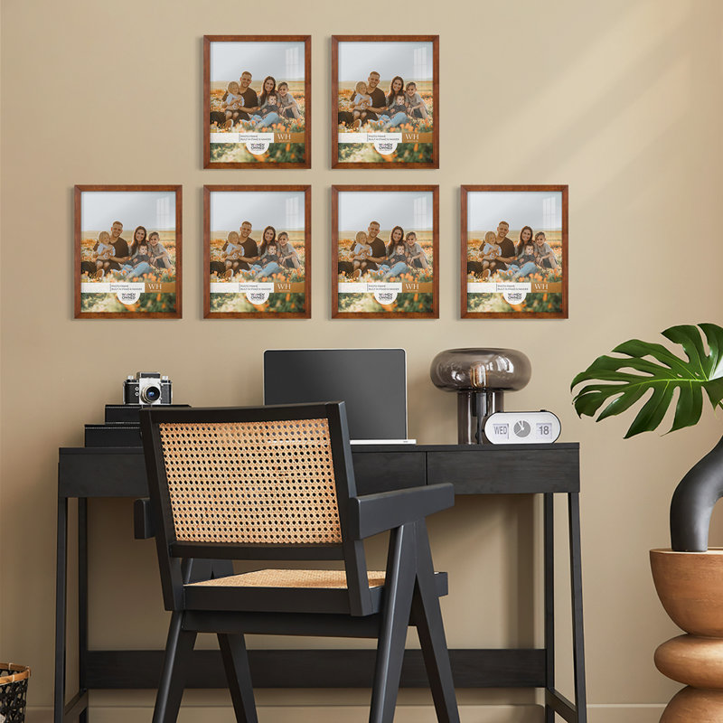 Wood Picture Frame - Set of 6, 11" x 14", Walnut