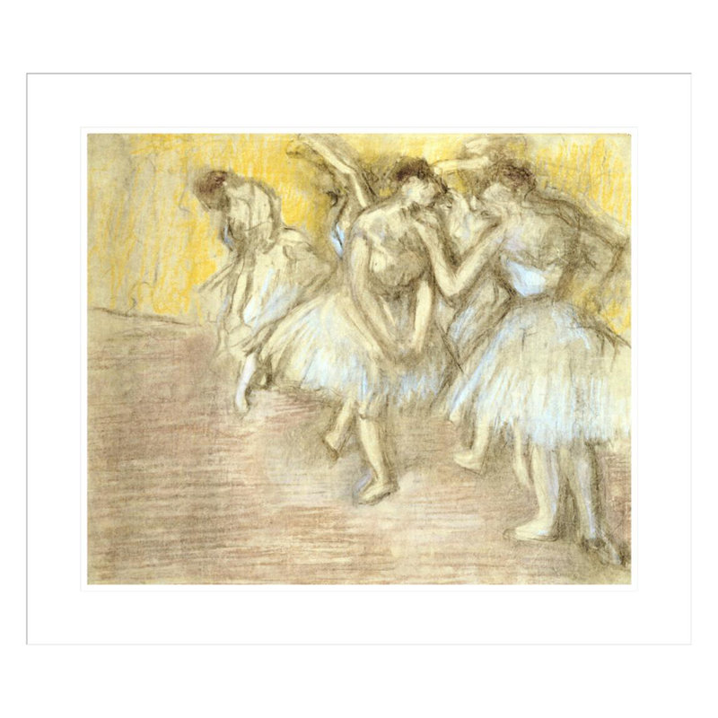 Cinq danseurs sur scène par Edgar Degas, impression giclée encadrée, H 23,5 po x l 27 po