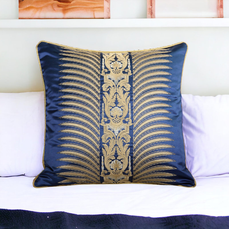 Embroidered Silk Reversible Pillow Cover