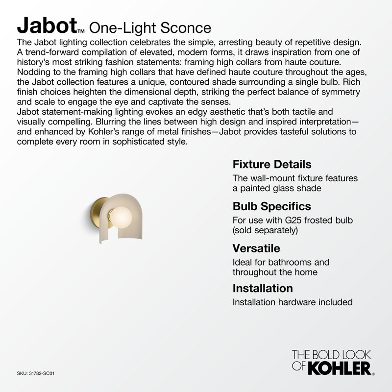 Jabot One-Light Sconce, Cream