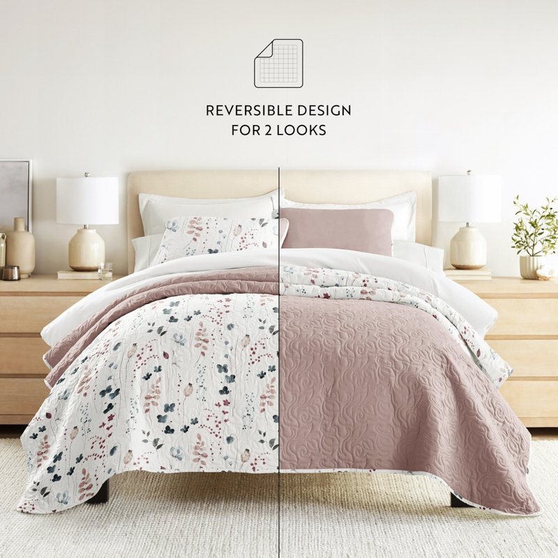 Ensemble de courtepointe très doux et léger, couvre-lit matelassé toutes saisons de couleur coquelicot
