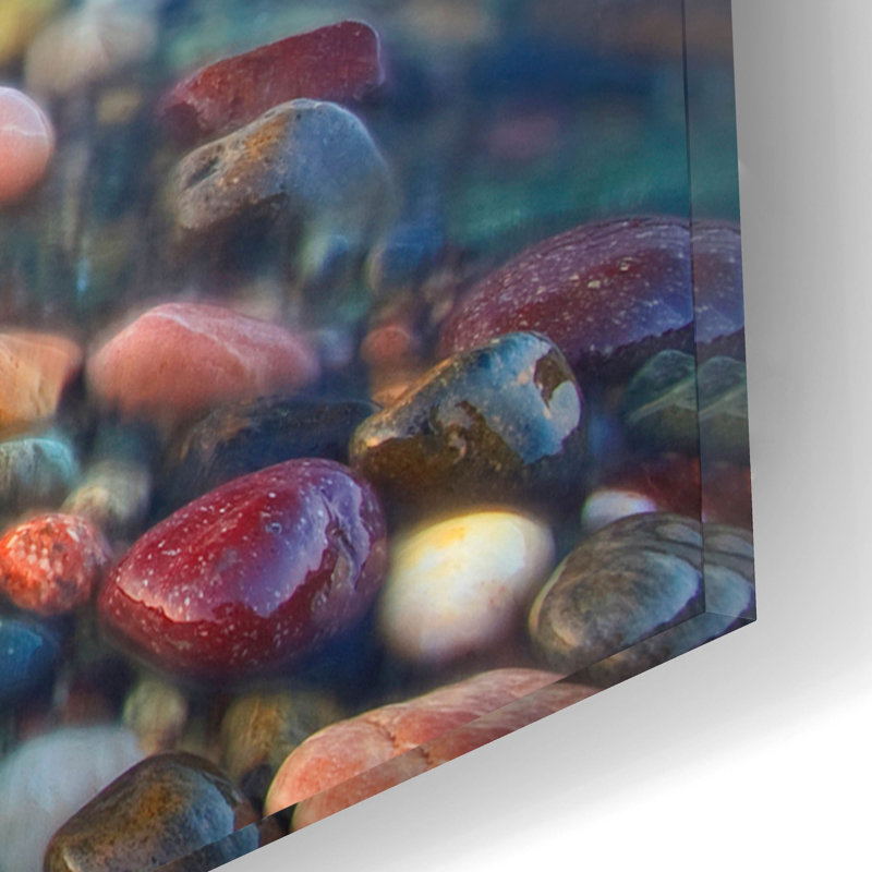 «Colored Rocks» par Patrick Zephyr, art mural en verre acrylique, H 12 po x l 16 po x P 0,13 po