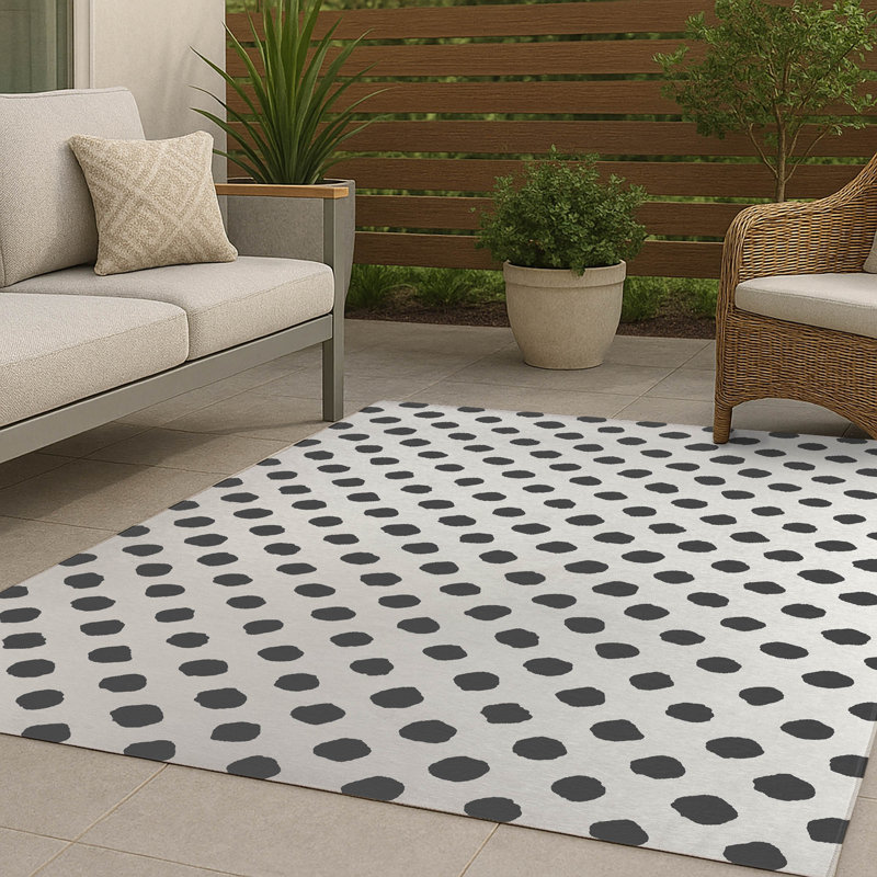 Tapis d'extérieur à gros pois antidérapant, Rectangulaire 8 pi x 10 pi