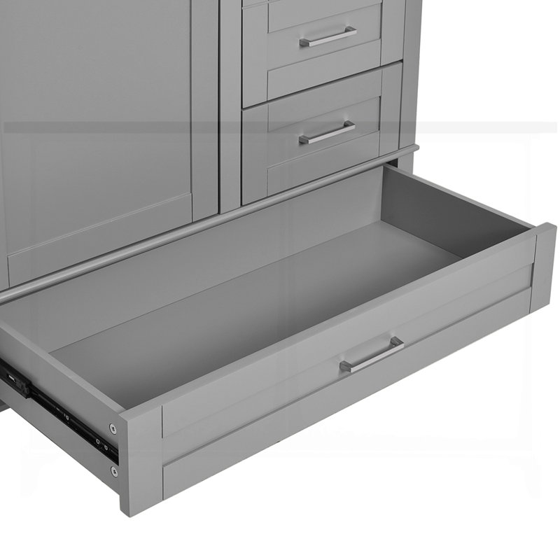 36" Bathroom Vanity with Solid Pine Frame, Gray