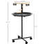 Quatre mangeoires d'oiseaux, bols en acier inoxydable, gris, attrayant support de roues portatives, stable