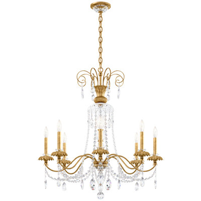 Helenia 8 Light 31.5in x 34in Chandelier in Heirloom Gold with Clear Heritage Handcut Crystals