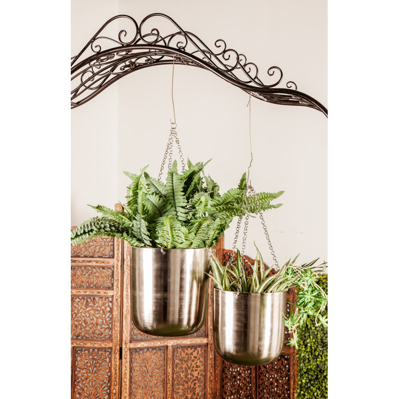 Boîte à fleurs murale en métal pour l'extérieur, Argent