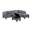 104.5" Upholstered Sofa,Chaise & Ottoman