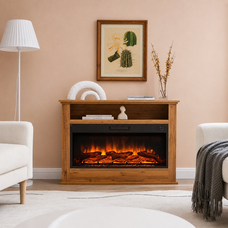 FLAMEKO Sahara Freestanding Electric Fireplace Suite, 2kW Heater, Remote, Dark Bronx Oak, 73cm H x 105.5cm W x 23cm D