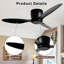 Ventilateur de plafond encastré 42 "sans lumière