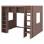 Lit mezzanine en bois peu encombrant avec tablettes intégrées-842857233