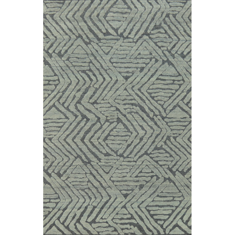Modern Wool Abstract Indian Area Rug 6x8