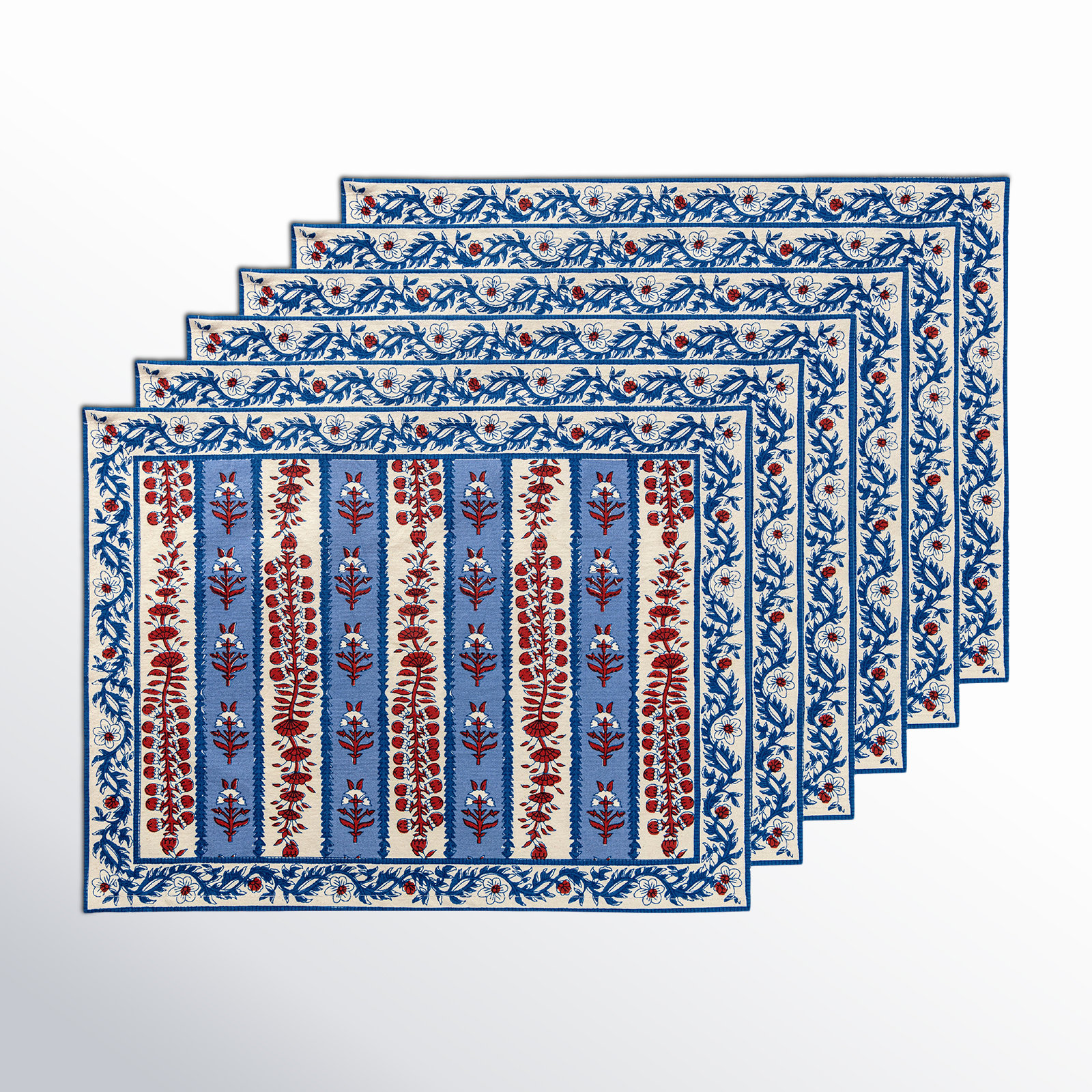 Charlemont Placemat 15" x 18", Red/Blue