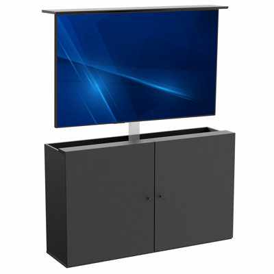 VIVO Black TV Cabinet for Motorized Vertical Lift, Holds 32 to 55 inch TVs