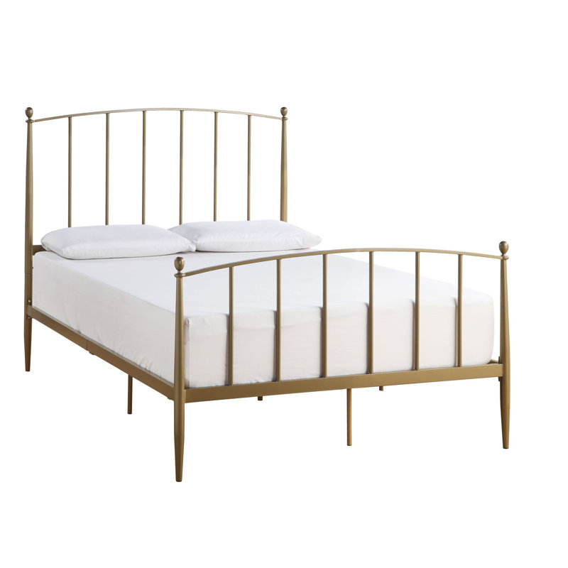 Marke Metal Slat Bed, Queen, Gold