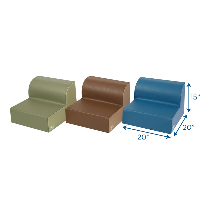 Canapé en mousse primaire pour enfants, Bleu / Brun / Vert