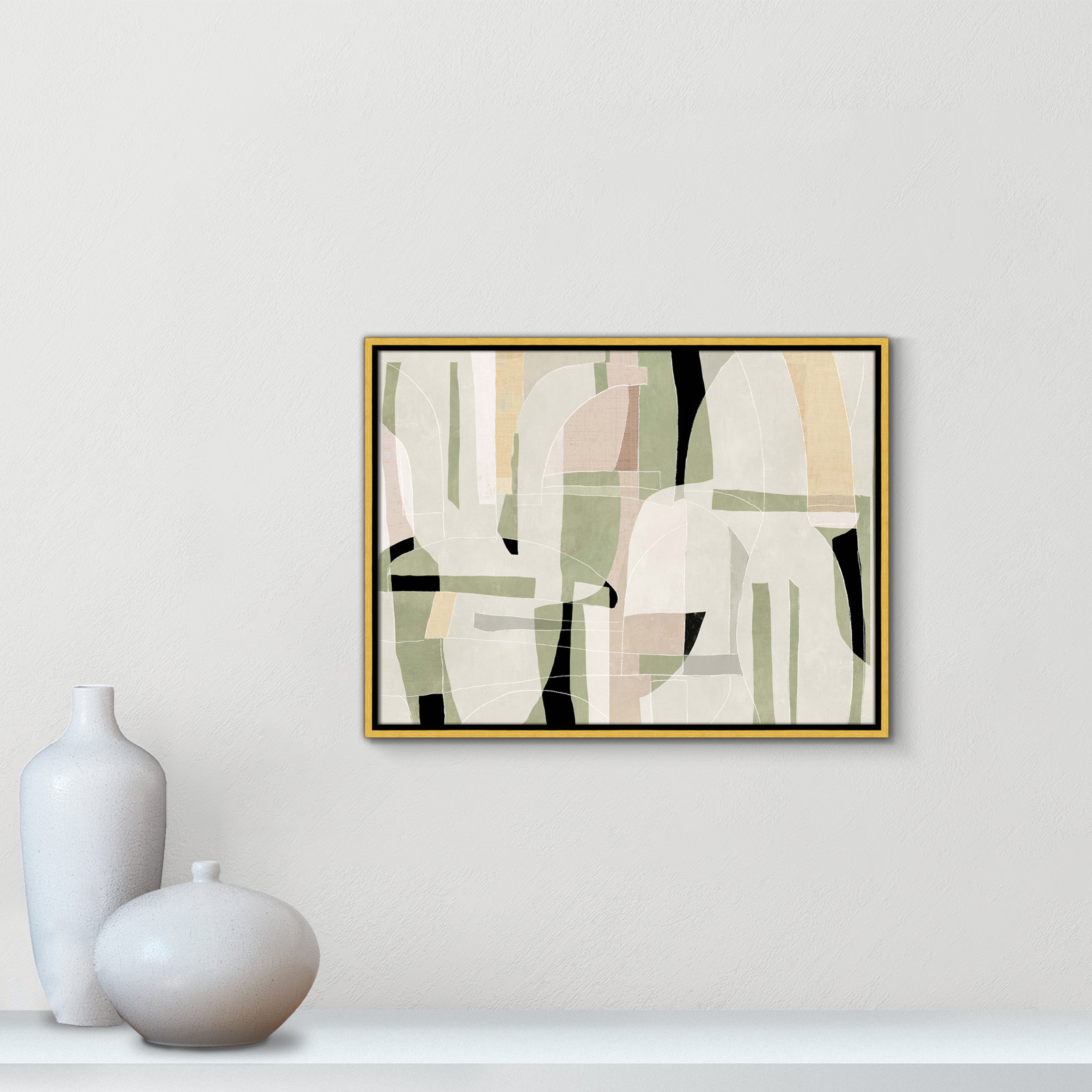 Brienne "Sunny Barcelona" Print, 25.5" W x 19.5" H, Gold