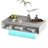LED Coffee Table with Storage, Modern Living Room Table with 2 Drawers