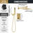 Modern Square Shower System, Rain Shower Head With Handheld Spray, Shower Faucet Set-113991258