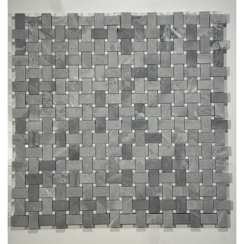 Polished Blue De Savoie Basketweave W/ Eastern White Dot, Blue
