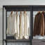Wood Walk-In Closet System with Powder-Coated Metal Frame & Deep Storage