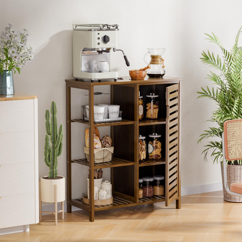 Bamboo Freestanding Bathroom Cabinet, Walnut