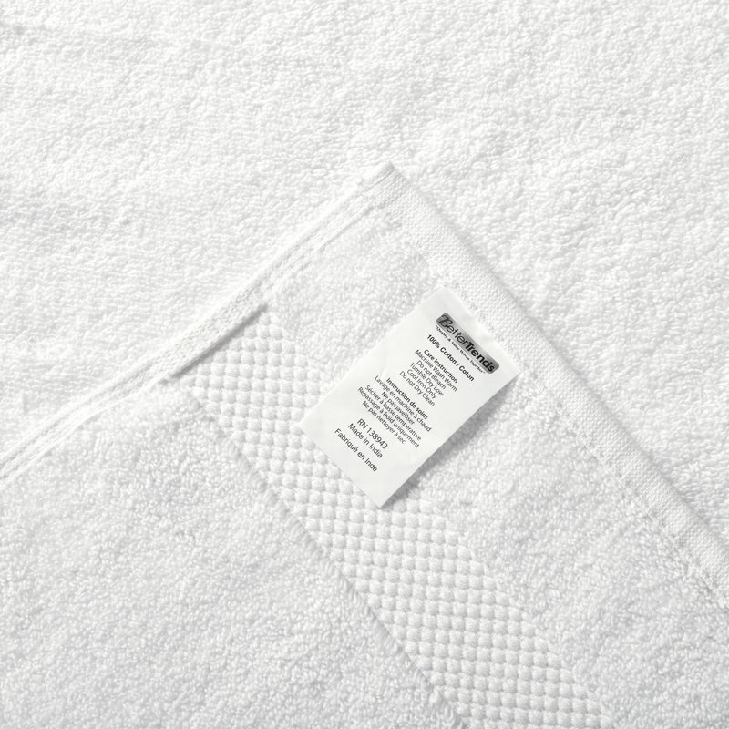 Ensemble de serviettes 100% coton Splash 100% coton Splash, essuie-mains 550 absorbants doux pour salle de bain, spa et usage quotidien, certifié OEKO-TEX, paquet de 4, blanc