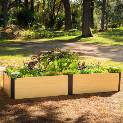 Lit de jardin surélevé rectangulaire en métal Woodgrain