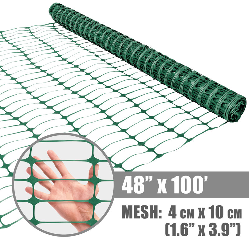 Rouleau de clôture en plastique avec grillage 1,6 po x 3,9 po, Vert