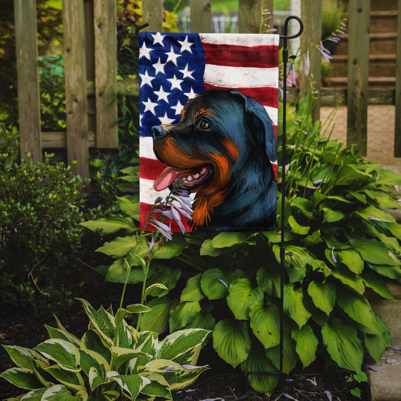 Polyester à 2 côtés 15 x 11 po drapeau de jardin, Rottweiler