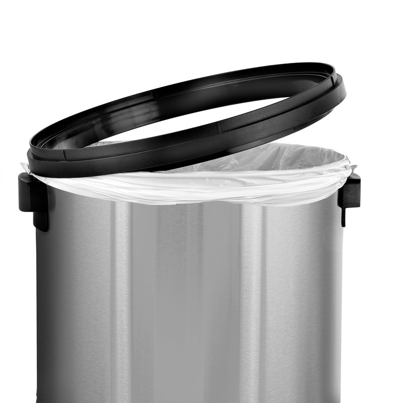 Poubelle à couvercle pivotant en acier inoxydable 17 gallons