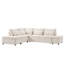 Canapé modulaire coulissant modulaire de 107 po de style élégant en forme de L avec sièges larges, repose-pieds avec rangement à mouvement libre-1206543240