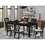 Ensemble de table de salle à manger 9 pièces comprenant une table de cuisine rectangulaire avec rallonge papillon et 8 chaises de salle à manger rembourrées en tissu de lin, 42 po x 84 po, noir-833420939-833420981-833420937