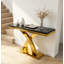 Console de luxe 50 po noire et dorée avec base en forme de X