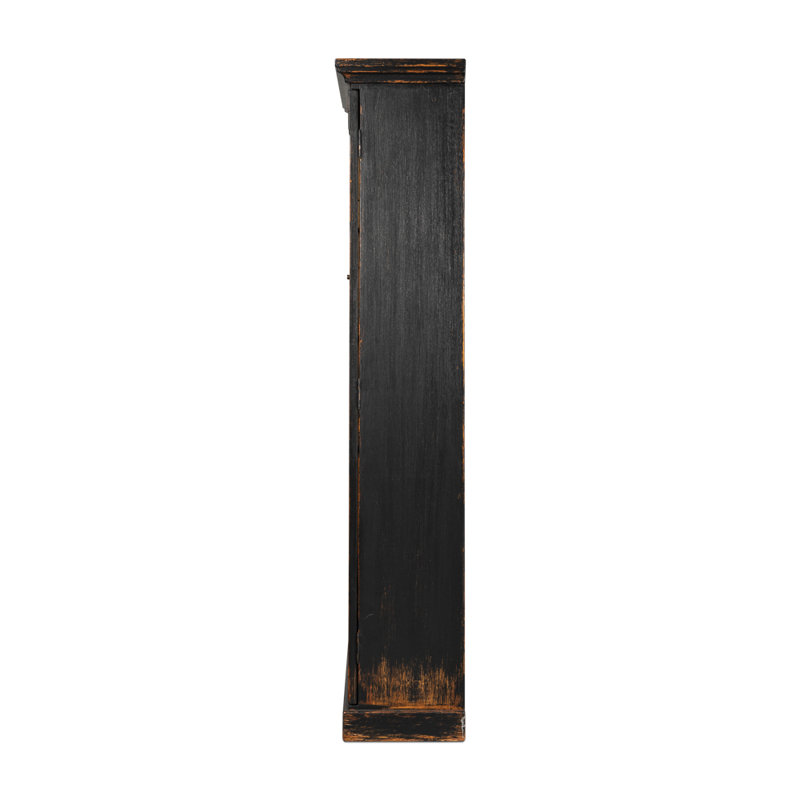 Glass China Cabinet, Antique Black