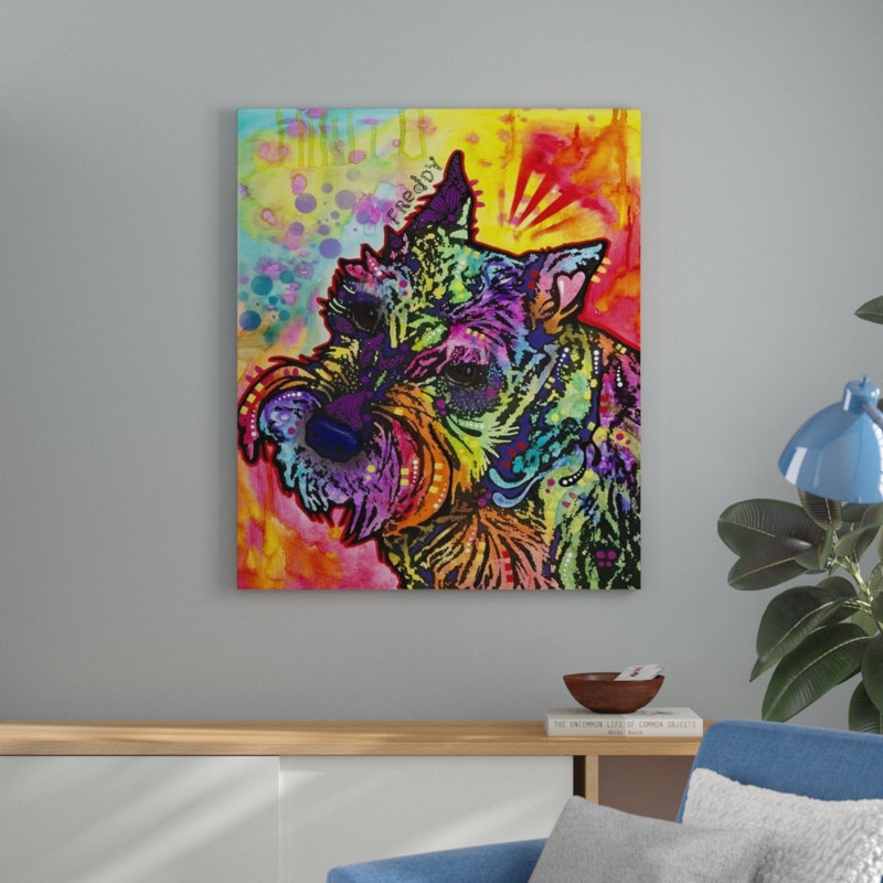 « freddy the schnauzer », reproduction, Toile, H 48 po x l 38 po x P 1,5 po