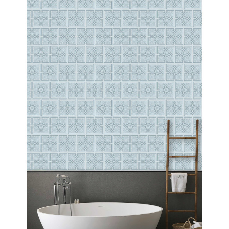 Garden Plan View I 33' L x 20.5" W  Wallpaper Roll, Blue
