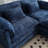 76.77" Chenille Loveseat With Ottoman-710105638