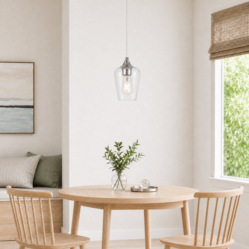 Farleigh Hungerford 1 - Light Single Pendant, Nickel, Transparent