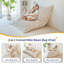 Fauteuil à billes convertible 80 po 3 en 1 avec coussin blanc-145975447-139270321