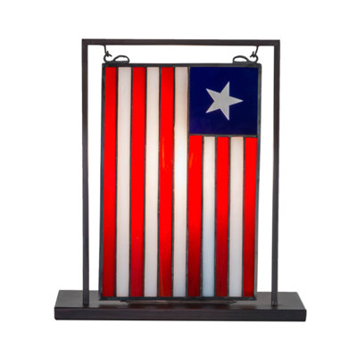 Liberian Flag Lighted Tabletop Window