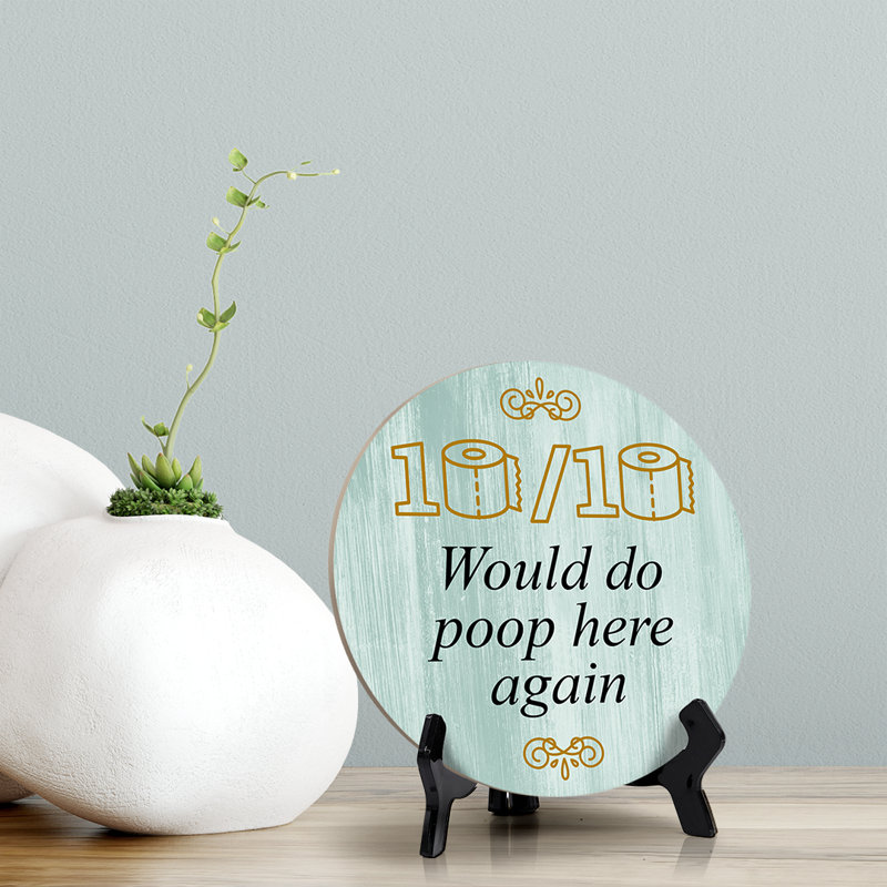Signe de la table «Will Do Poop Here Again», Vert