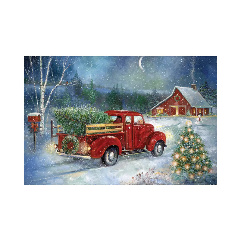 Christmas Delivery by Ruane Manning - Print on Canvas, No Framed, 30.48 cm H x 45.72 cm W