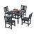 Immie 7- Piece HDPE Outdoor Dining Table Set With Chairs & Umbrella Hole, Black-1015650108-1015650110