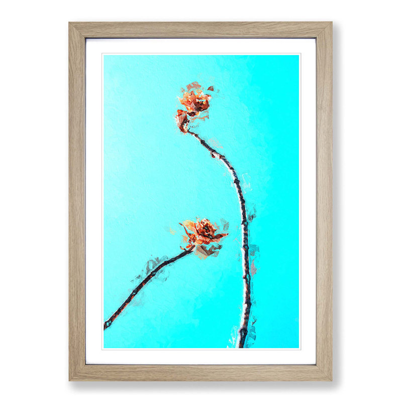 Flowers in Nigeria in Abstract - Picture Frame Painting Print, 91cm H x 60cm W x 2cm D, Oak