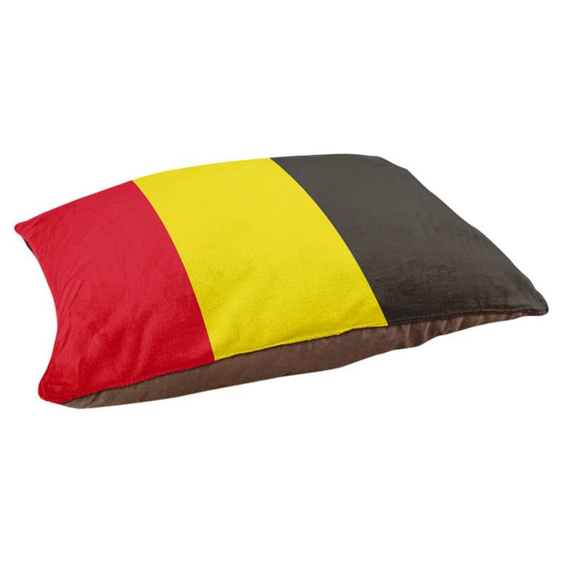 Coussin pour chien hockey Las Vegas, Moyen (H 14 po x l 40 po x P 30 po), Rouge / jaune / noir
