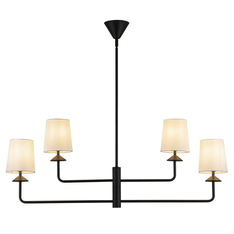 Bridgette 4 - Light Steel Sputnik Modern Linear Chandelier, Noir