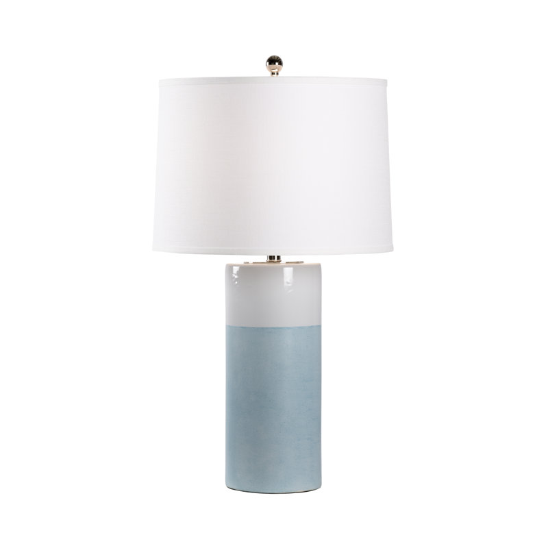 Destin Table Lamp, Aqua/White Glaze